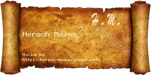 Hersch Mózes névjegykártya